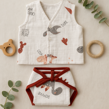 Roar & Romp Muslin Jabla Set