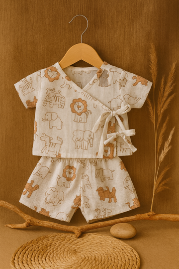 Jungle Buddies Anghrakha  Muslin Jabla Set