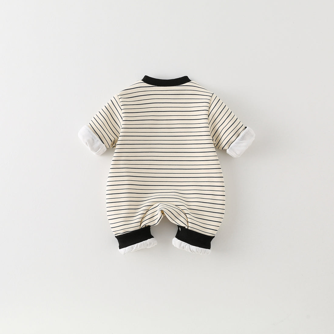 Playful Puppy Striped Baby Romper
