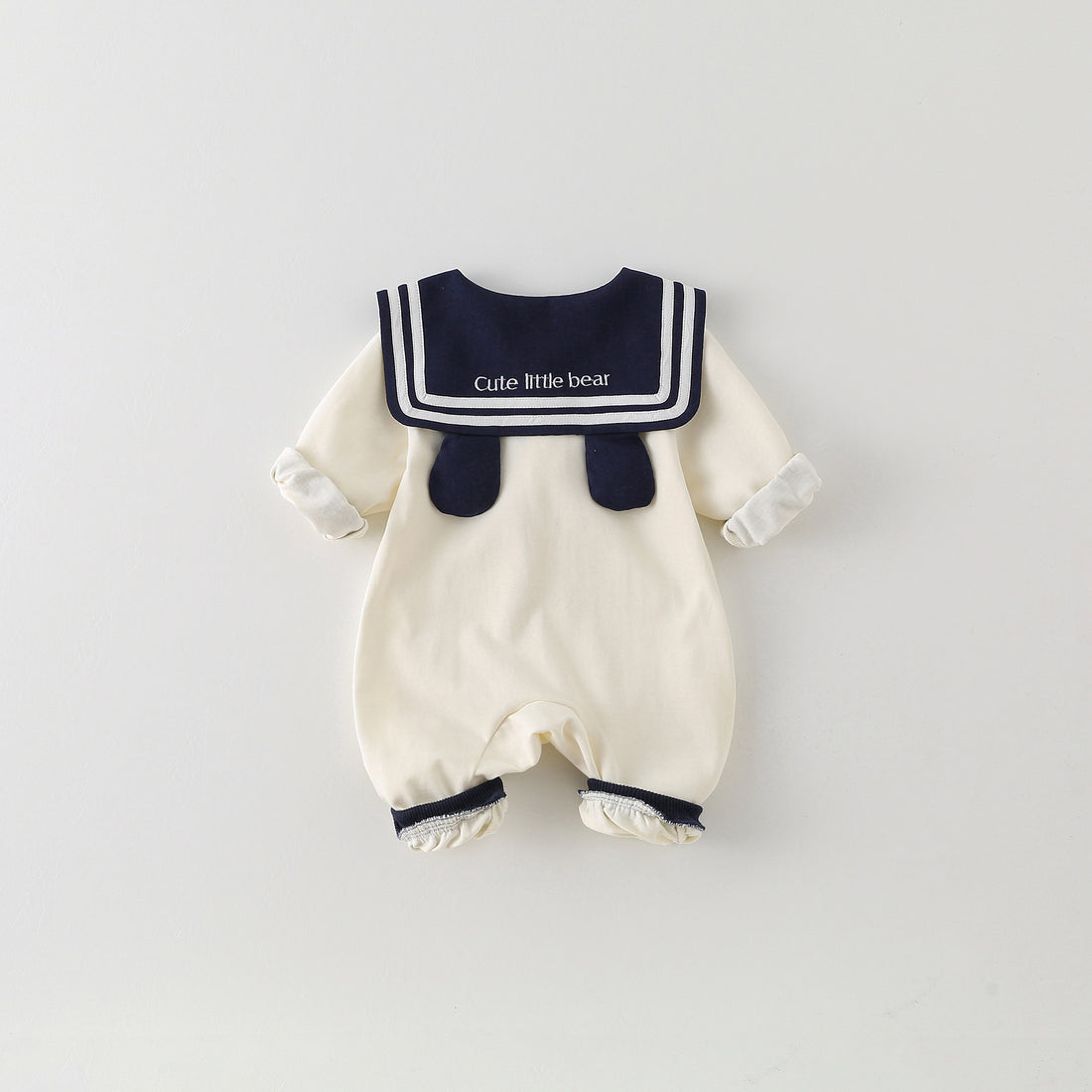 Sailor Bear Tie Baby Romper – 100% Cotton