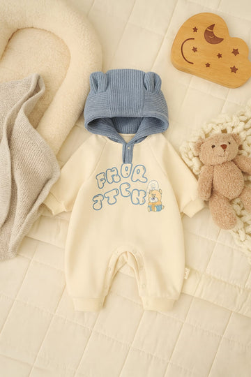 Cozy Bear Hoodie Baby Romper