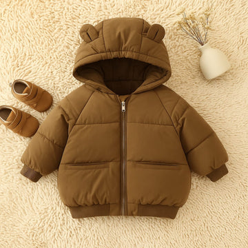Baby Bear Hooded Puffer Jacket – Warm Winter Coat for Kids