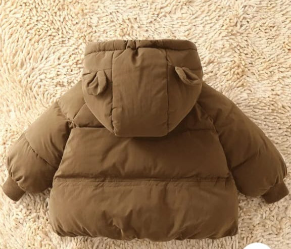 Baby Bear Hooded Puffer Jacket – Warm Winter Coat for Kids