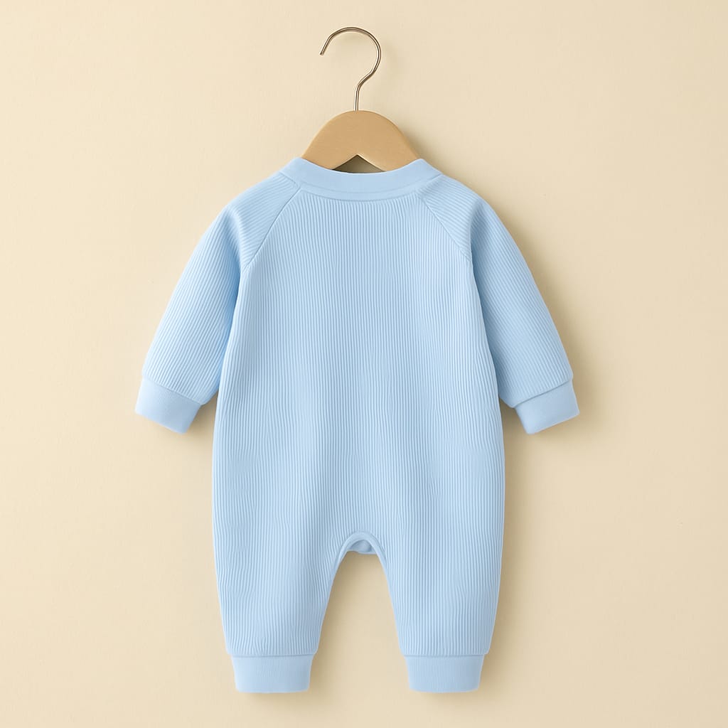 Baby Romper with Soft Blue Finish | Cozy Cotton Onesie