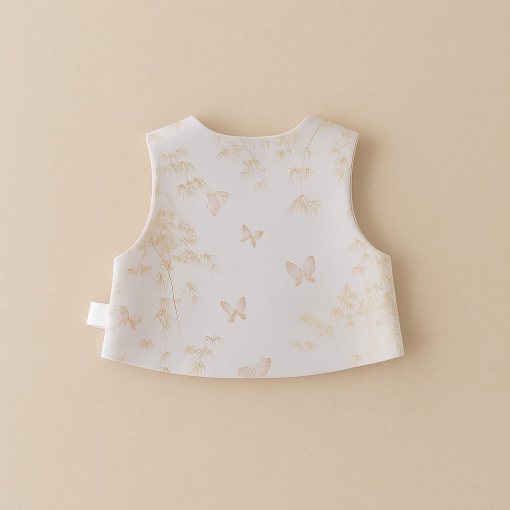 Floral Printed Baby Vest with Tulip Tie – Soft Cotton Lining