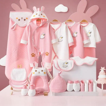 24-Piece Newborn Baby Essentials Set – 100% Cotton | Soft & Breathable Gift Kit