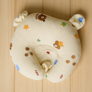 🍪 Cookie Parade Muslin Baby Pillow | Soft Muslin Newborn Head Shaping Pillow | Breathable Infant Pillow for Baby