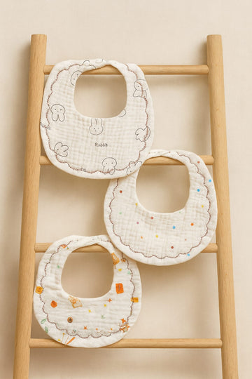 Soft Muslin Baby Bib Set – 100% Cotton, Reusable & Skin-Friendly Feeding Bibs for Newborns