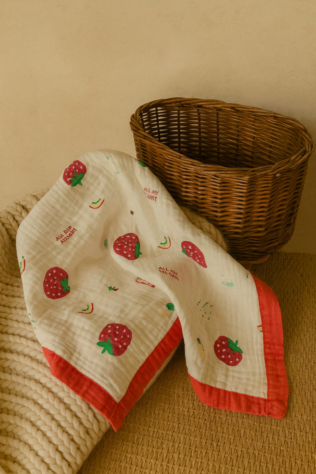 Muslin Baby Blanket – Soft &amp; Breathable 100% Cotton Blanket (110×100 cm)