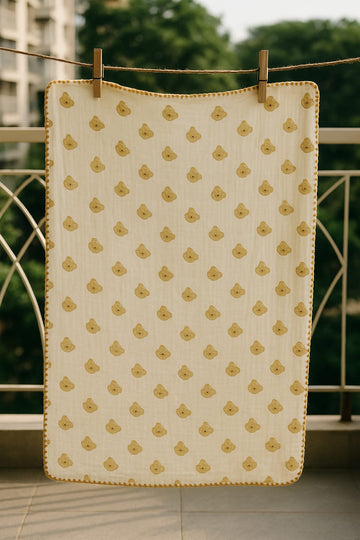 High Quality 4-Layer Muslin Gauze Baby Blanket | Ultra-Soft & Breathable | 100×100 cm