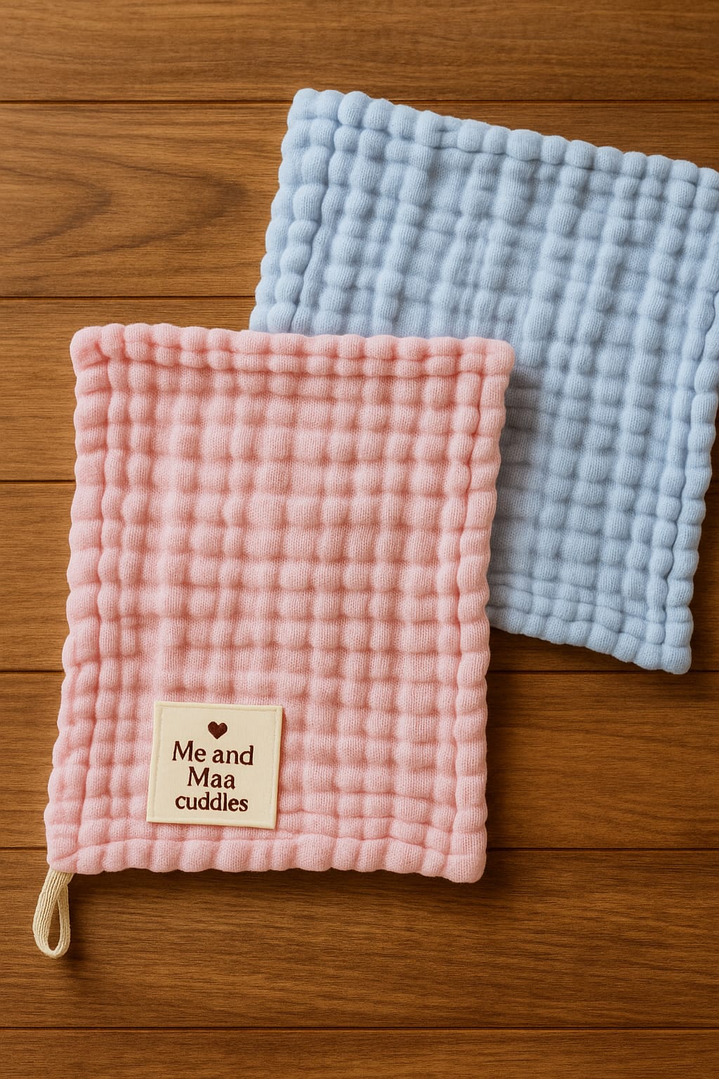 6-Layer Muslin Baby Washcloth Combo (Set of 2) | Ultra-Soft Solid Colour Handkerchief | 25×25 cm