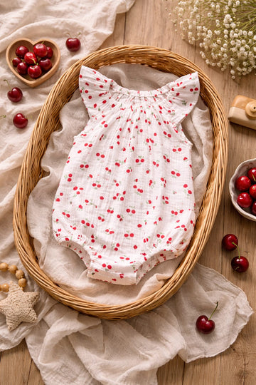 Baby Cotton Summer Romper Dress | Lightweight Printed Baby Outfit