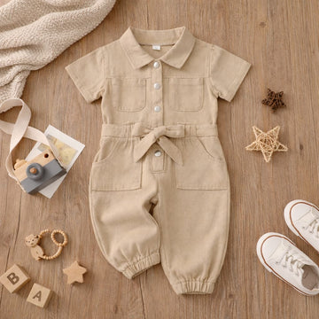 Baby Cotton Summer Jumpsuit | Stylish Short Sleeve Baby Romper Outfit