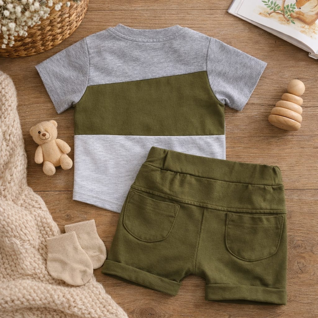 Baby Cotton Summer T-Shirt &amp; Shorts Set | Soft Breathable Cotton Outfit