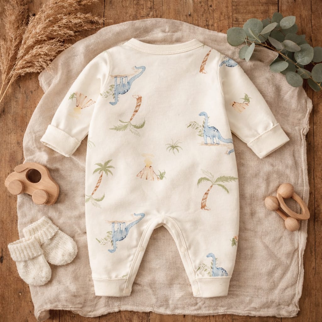 Baby Cotton Summer Romper | Soft Printed Full Sleeve Baby Onesie