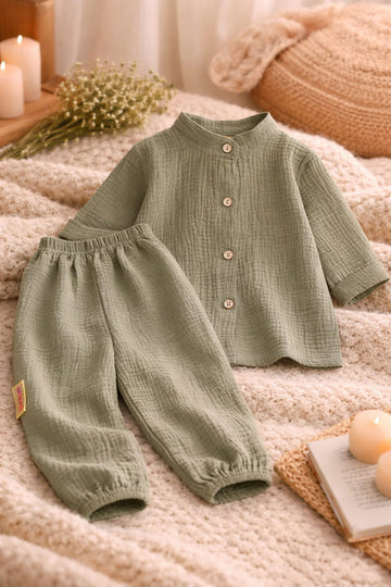 Baby Cotton Muslin Summer Clothing Set | Soft 2-Piece Baby Outfit