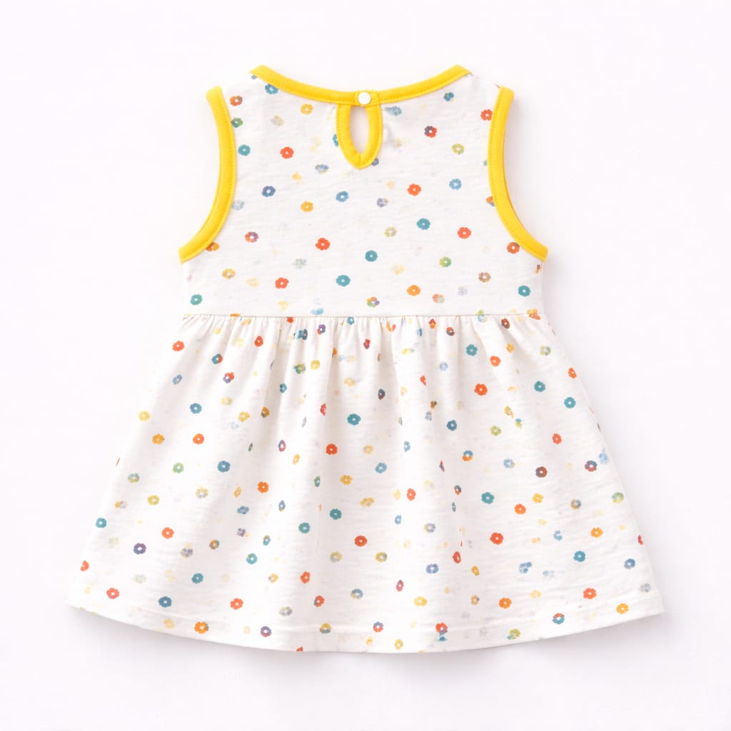 Baby Girl Cotton Summer Dress | Floral Print Sleeveless Baby Dress