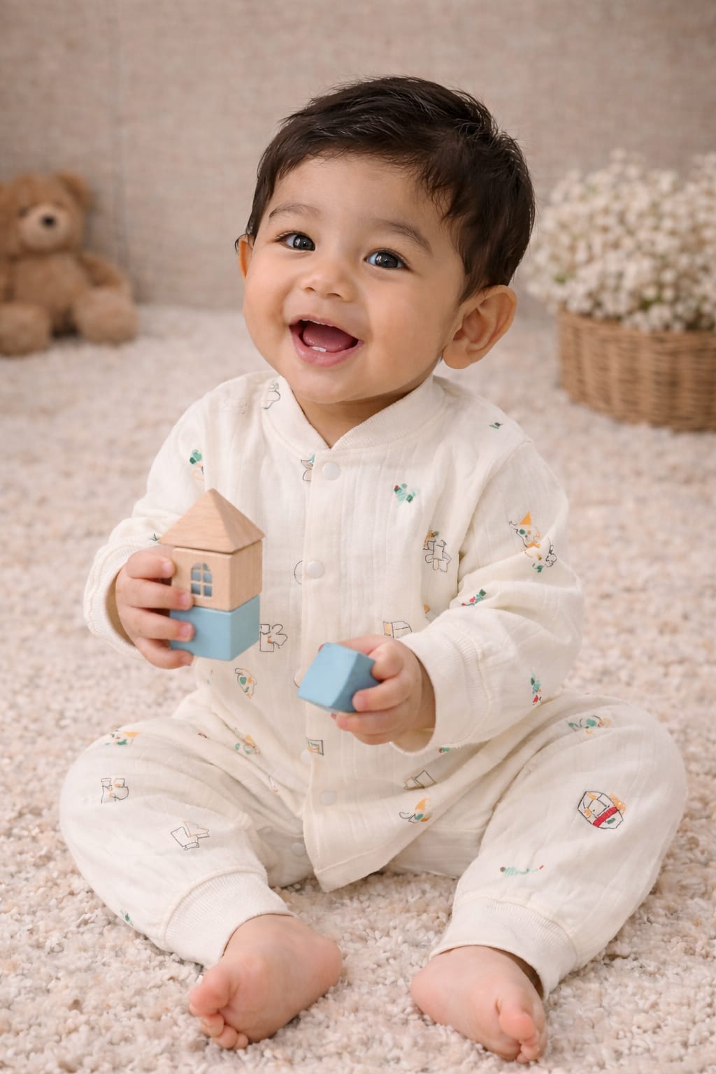 Baby Cotton Summer Clothing Set | Soft Printed 2-Piece Baby Outfit (Top &amp; Pants)