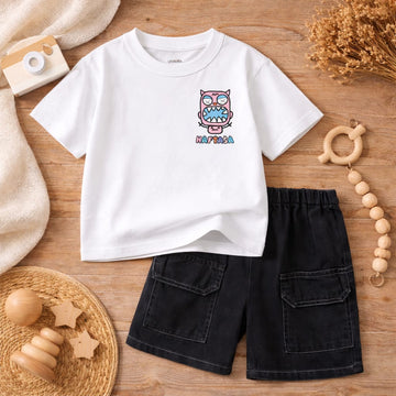Baby Boys Cotton Summer Clothing Set | Graphic T-Shirt &amp; Shorts 2-Piece Outfit