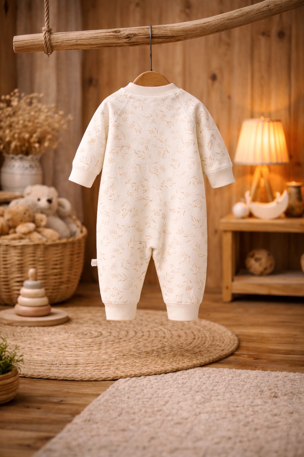 Baby Cotton Romper | Soft Floral Print Full Sleeve Baby Onesie