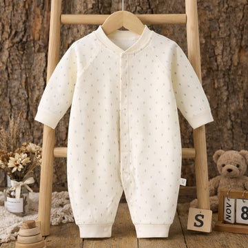 Baby Cotton Full Sleeve Romper | Soft Printed Baby Onesie with Snap Buttons