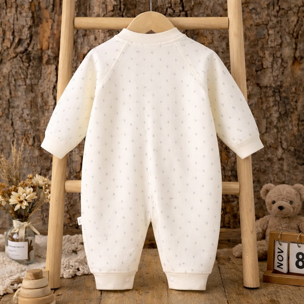 Baby Cotton Full Sleeve Romper | Soft Printed Baby Onesie with Snap Buttons