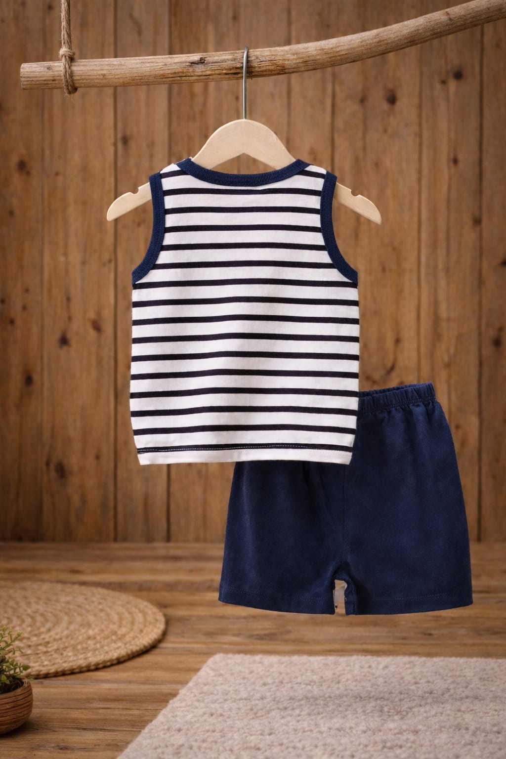 Baby Boys Cotton Summer Clothing Set | Panda Print Sleeveless Top &amp; Shorts Outfit