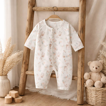 Baby Cotton Deer Print Romper | Soft Breathable Half Sleeve Baby Onesie