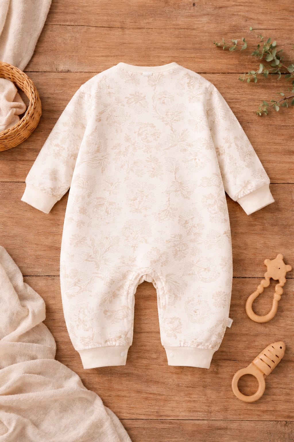 Baby Cotton Floral Print Romper | Soft Breathable Full Sleeve Baby Onesie with Snap Closure