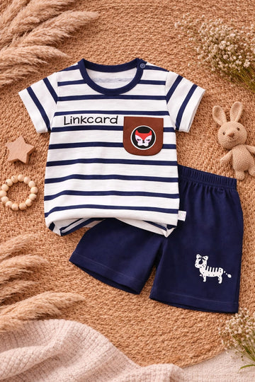 Baby Cotton Striped T-Shirt &amp; Shorts Set | Soft Summer Co-ord Outfit