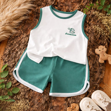 Baby Cotton Sleeveless Summer Co-ord Set | Soft Tank Top &amp; Shorts Outfit