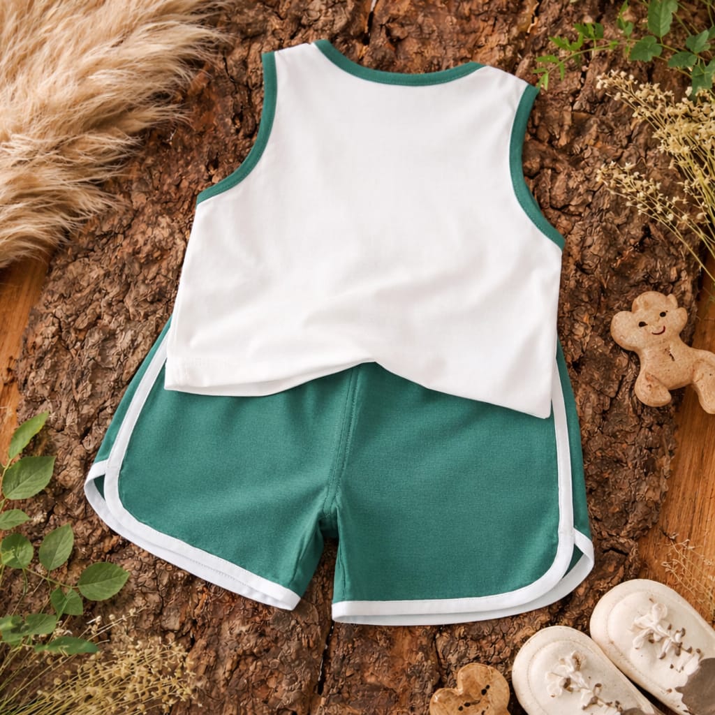 Baby Cotton Sleeveless Summer Co-ord Set | Soft Tank Top &amp; Shorts Outfit