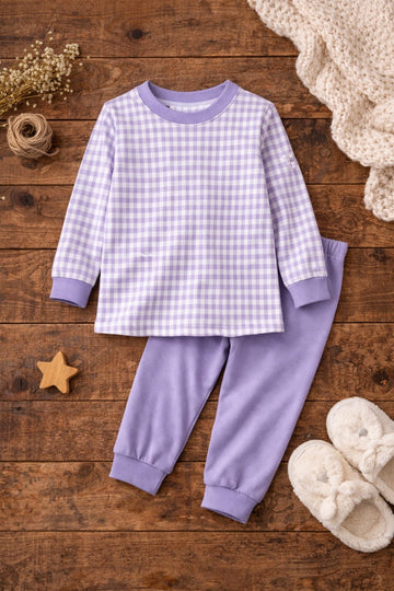 Baby Cotton Checked Co-ord Set | Soft Full Sleeve Top &amp; Bottom Outfit