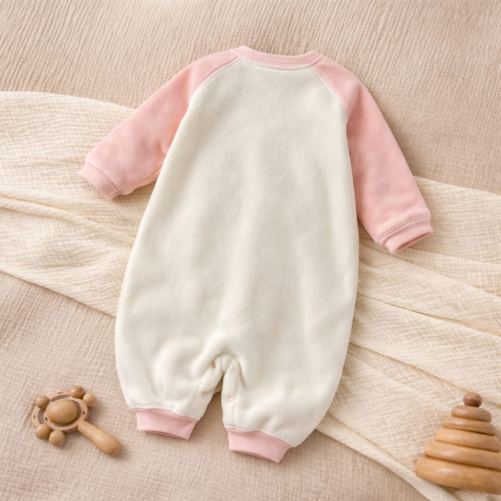 Baby Cotton Spring Romper | Soft Full Sleeve Snap Button Baby Onesie