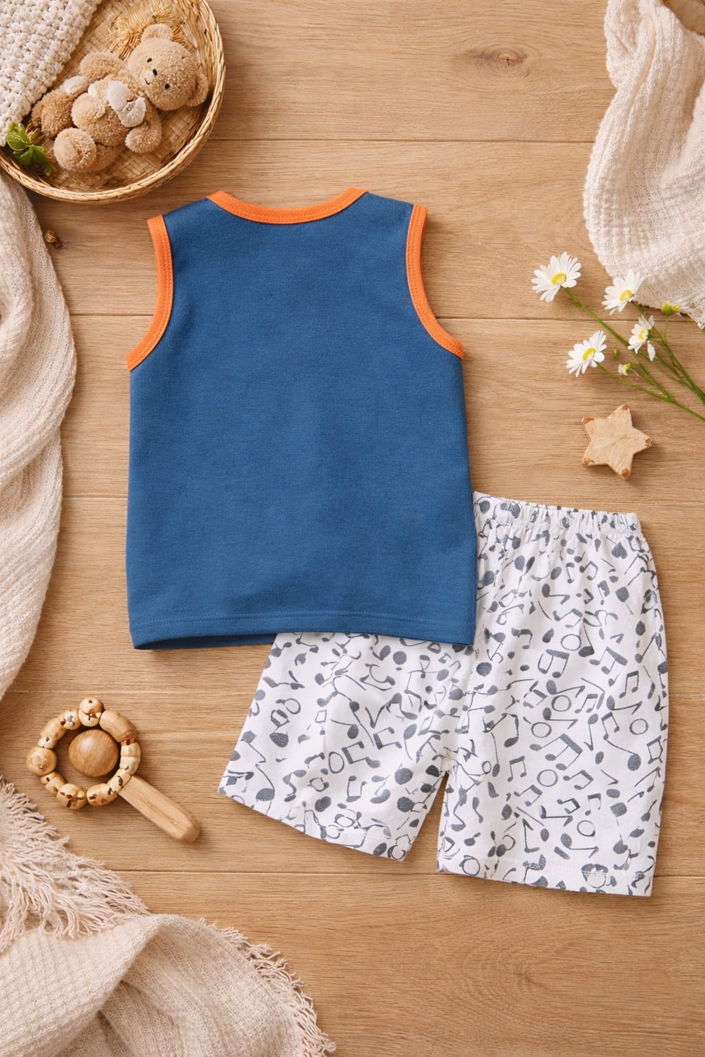 Baby Cotton Summer Co-ord Set | Sleeveless Printed Top &amp; Shorts Outfit