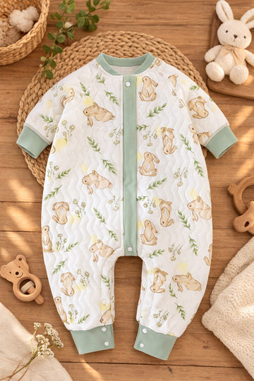 Baby Cotton Printed Romper | Soft Full Sleeve Snap Button Baby Onesie
