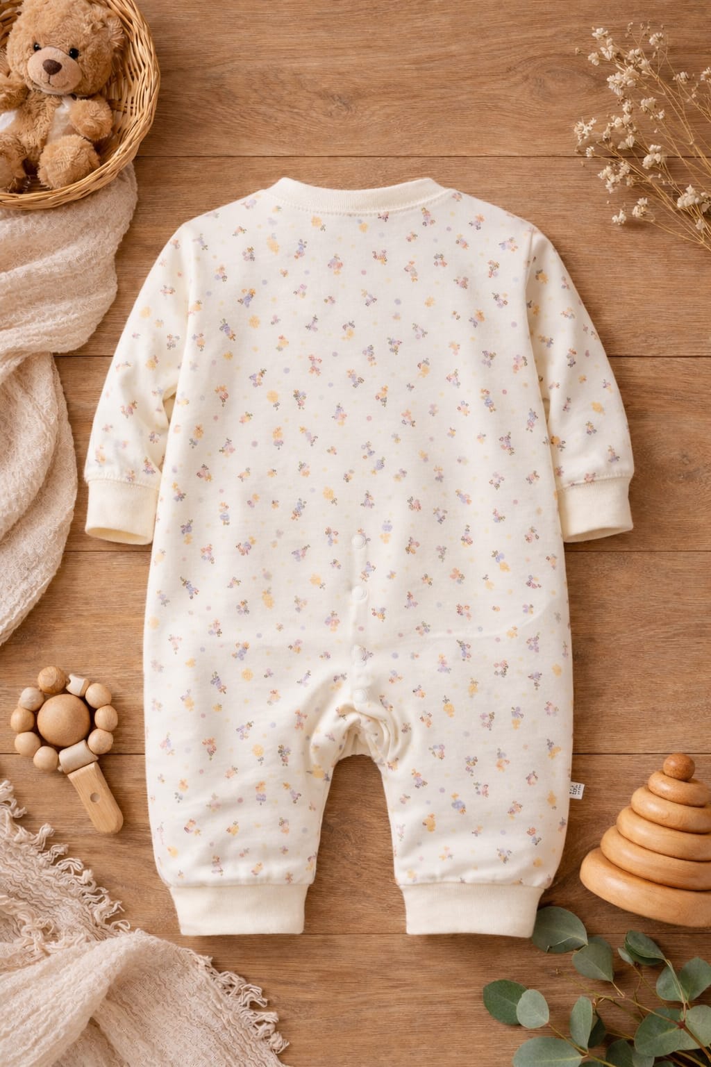 Baby Cotton Printed Romper | Soft Full Sleeve Snap Button Baby Onesie