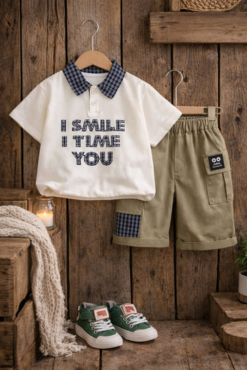 Baby Boy Polo T-Shirt & Cargo Shorts Set | Comfortable Summer Outfit for Kids