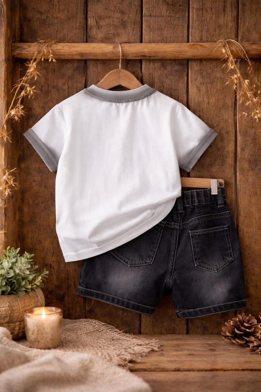 Boys Casual Summer T-Shirt & Denim Shorts Set | Cotton Polyester Soft &amp; Stylish Outfit