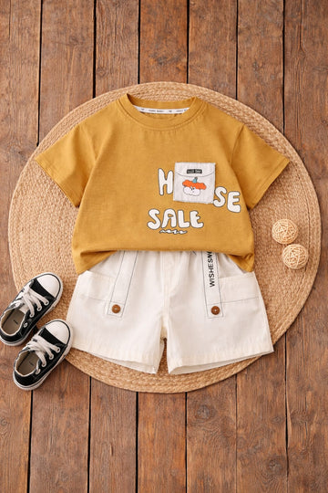 Boys Printed T-Shirt &amp; Shorts Set | Stylish Summer Co-Ord Outfit for Kids