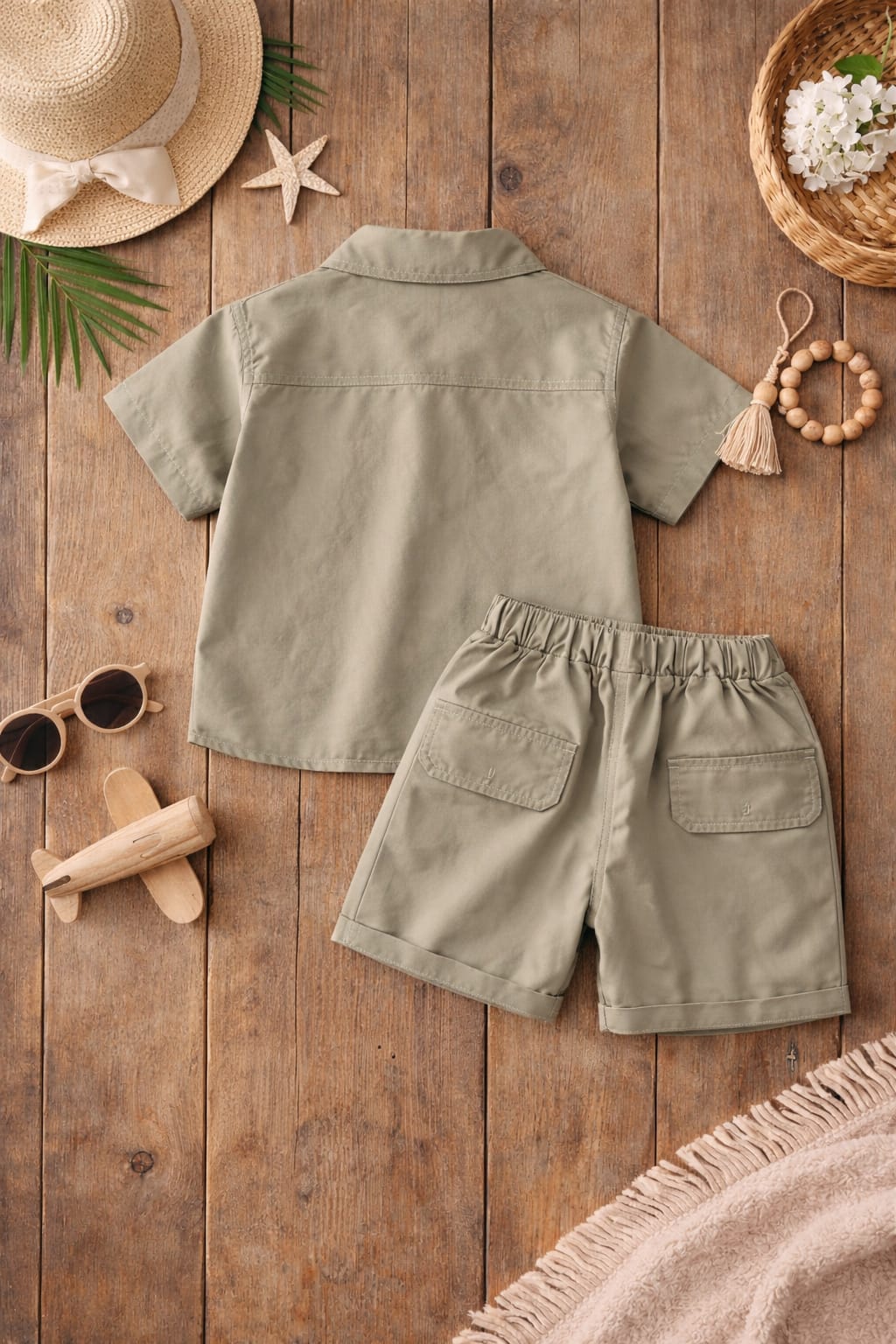 Boys Casual Shirt, T-Shirt & Cargo Shorts Set | Stylish Summer Co-Ord Outfit for Kids