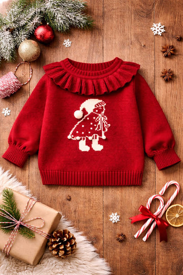 Baby Girl Christmas Knit Sweater | Winter Festive Outfit