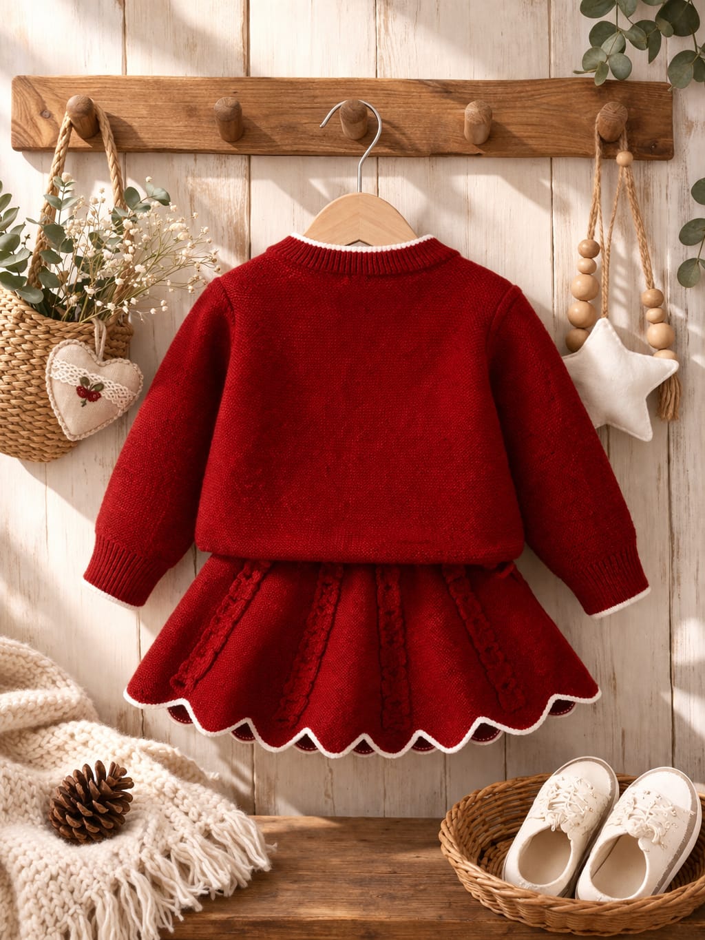 Baby Girl Winter Knit Co-ord Set | Cardigan &amp; Skirt Outfit