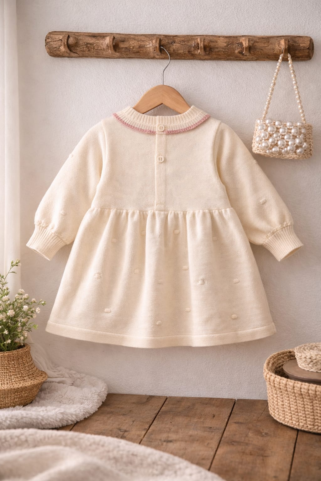 Baby Girl Strawberry Knit Dress | Winter Cute Outfit