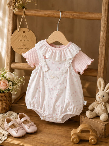 Blossom Belle Summer  Cotton Dungaree Romper Set