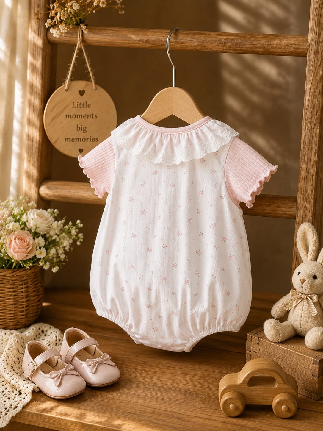 Blossom Belle Summer  Cotton Dungaree Romper Set