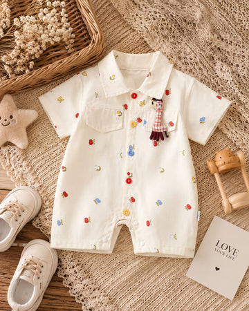 Tiny Blossom Summer Cotton Shirt Romper