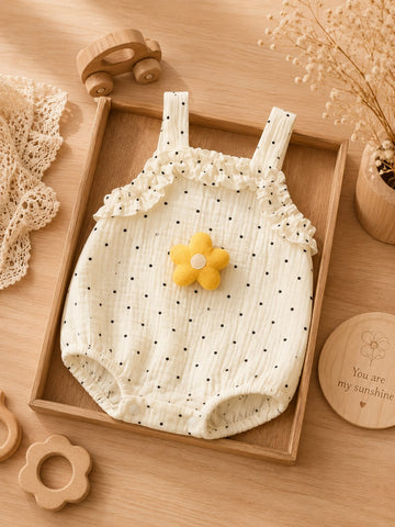 Daisy Bloom Summer  Cotton Muslin Bubble Romper