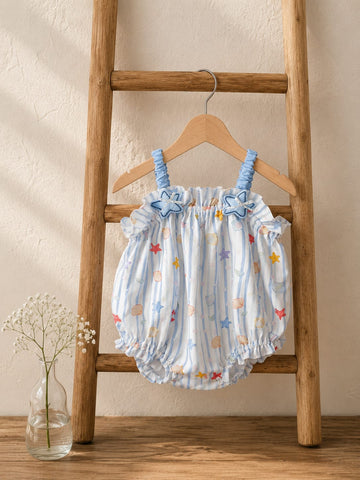 Ocean Dreams Summer  Cotton Bubble Romper