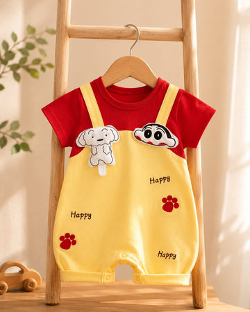 Happy Paws Summer  Cotton Dungaree Style Romper
